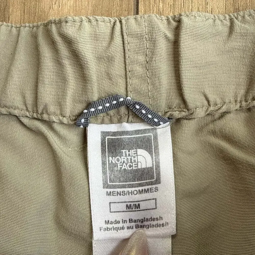 North Face Cargo Shorts Men M Khaki Tan Nylon Belted Hiking Outdoors Camp 9”